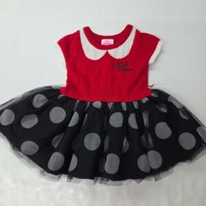 Disney Junior Minnie Mouse Red Knit Polka Dot Tutu Dress 18M FL2483965MI